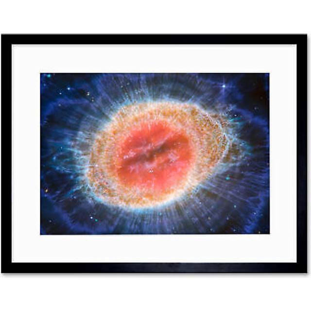 Wall Art Print NASA James Webb Telescope MIRI Image of the Ring Nebula Planetary Messier 57 Intricate Details of a Dying Star Formation Celestial Doug - Black - W7 inch x H9 inch