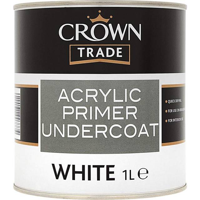 Crown Trade Acrylic Primer Undercoat, White 1L