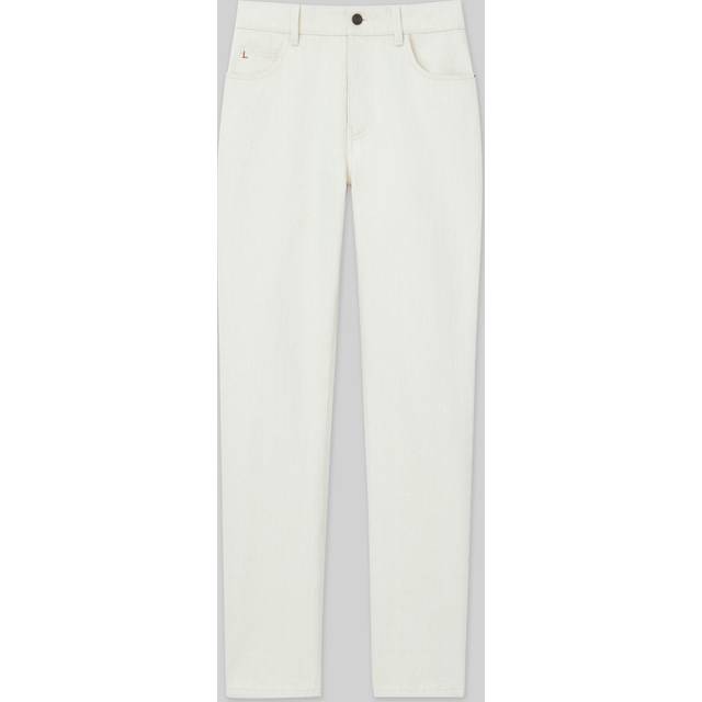 Cropped Straight-Leg Denim Jeans - WASHED ECRU - 28
