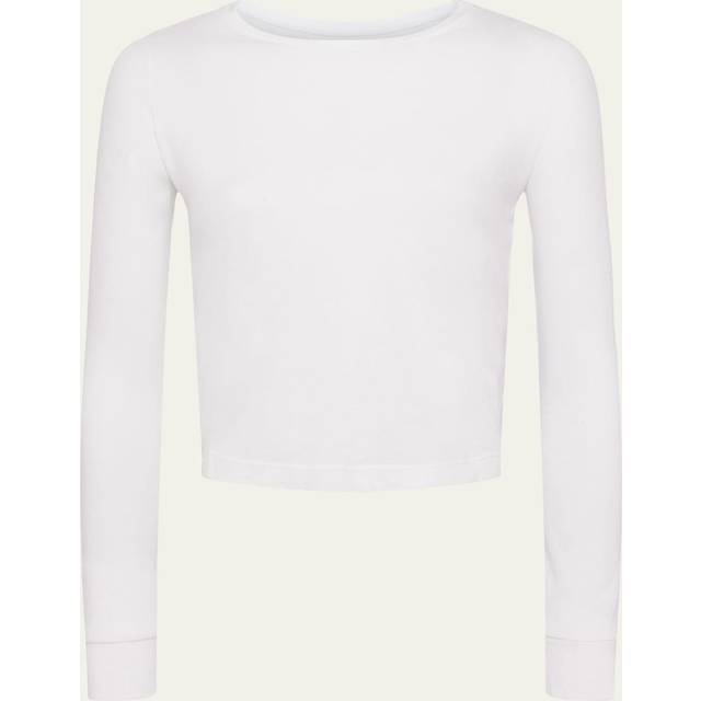 L'AGENCE Benny Cotton Crewneck T-Shirt In White