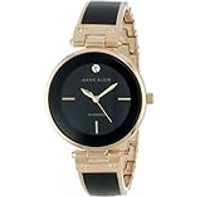 Anne Klein Women&#39;s AK/1414BKGB Diamond-Accented Bangle Watch