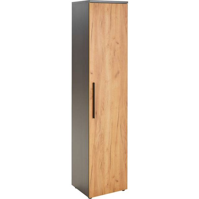 Germania Filing Cabinet with 1 Door - Graphite and Oak, none