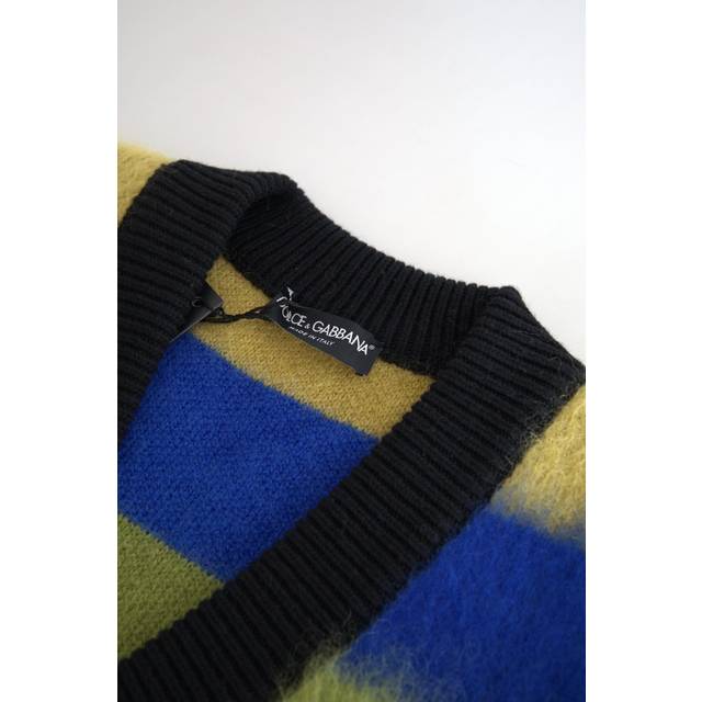 Dolce & Gabbana Multicolor Stripes V-neck Pullover Sweater - IT38 | XS