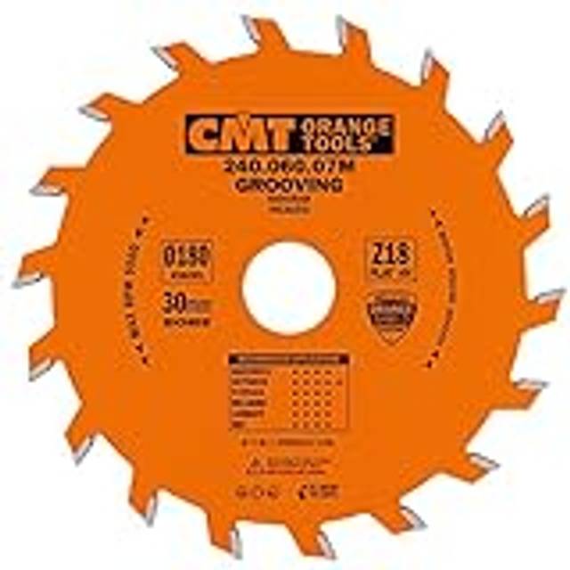 Cmt Orange Tools 240.060.07 M â Circular Saw Blade for Straight Groove Cutter 180 x 6 x 30 Teeth 18