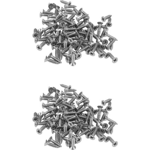 200X Stainless Steel Flat Head Self-Tapping Screw 12X3mm Silver