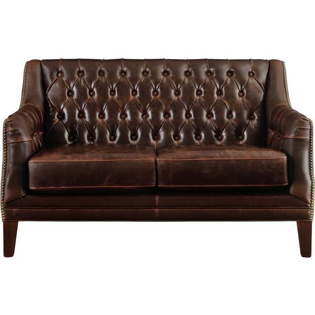 Vente-unique 2-Personers Kernelæder Lædersofa Brun Sofa