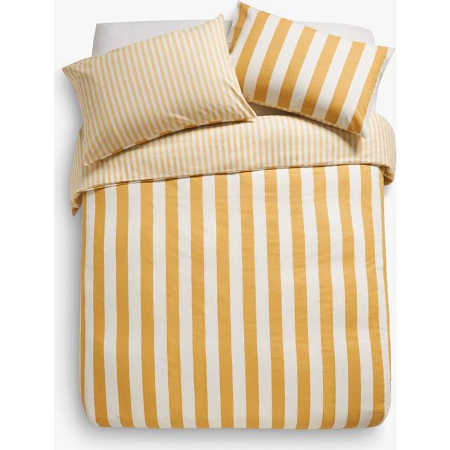 John Lewis Block Stripe Reversible Pure Cotton Duvet Cover Set