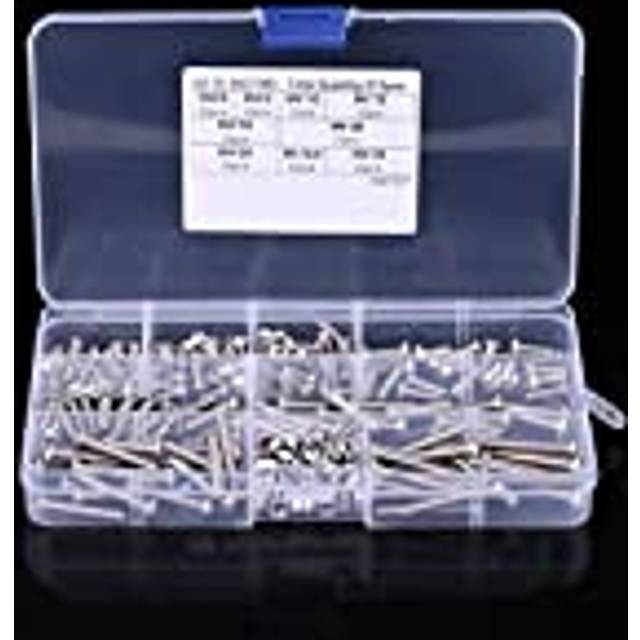 210Pcs M4 Button Head Screws Bolts 304 Stainless Steel Hex Socket Screws and Nuts Machine Fastener Assortment Kit Screws and Nuts Assrotment Set