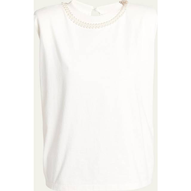 Journey Sleeveless Pearl-Embellished T-Shirt - HERITAGE WHITE - XX-Small