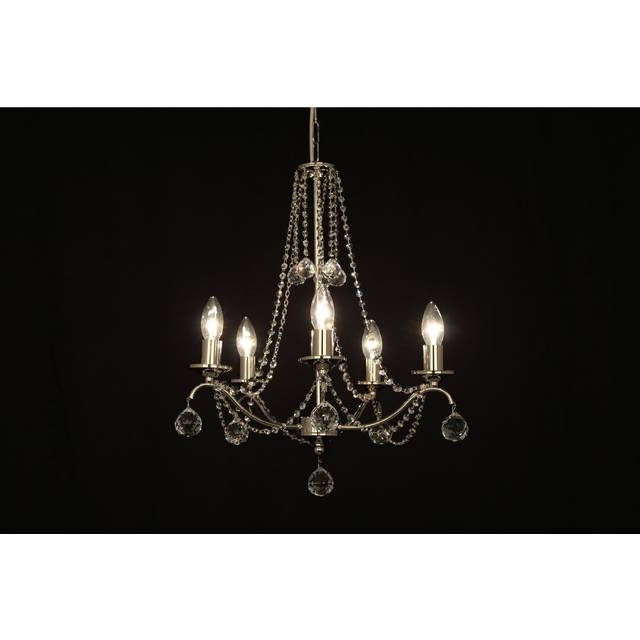 Emmett 5-Light Candle-Style Chandelier - Nickel (100cm H X 44cm W X 44cm D)