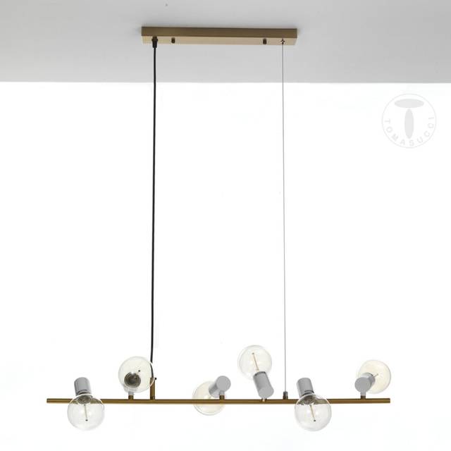 6-Light Kitchen Island Chandelier - Brass
