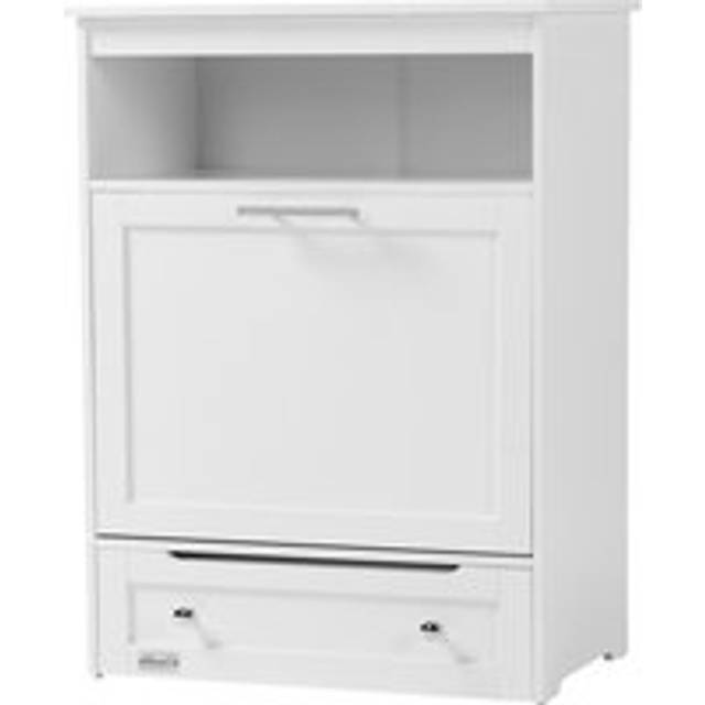 Pawhut Pet Feeder Station Storage Cabinet, Dog Food Storage Container With Dog Raised Bowls And Hanger For Feeding & Watering Supplies, White