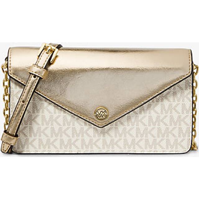 Womens Small Flap Clutch Crossbody Bag with Multiple Pockets and Card Slots - Metallics - One Size
