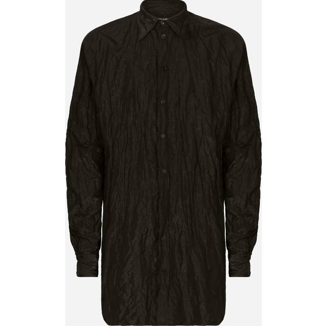Dolce & Gabbana, Skjorta, Herr, S, Bomull, Avslappnad Bomullsskjorta - black (S)