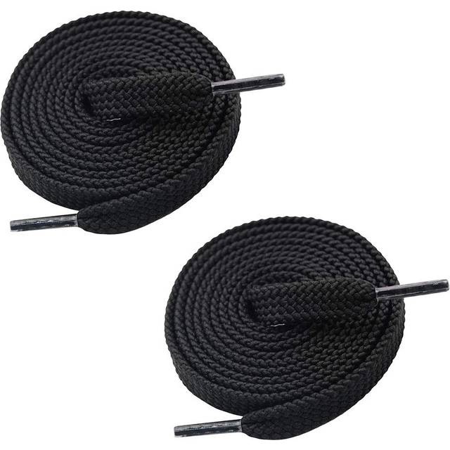 VSUDO Upgrade 24 Double Layer Weave Flat Shoelaces  5/16 Wide Flat Shoe Laces for Adults & Kids Sneakers or Athletic Shoes 1Pair-Dark Gray-60CM