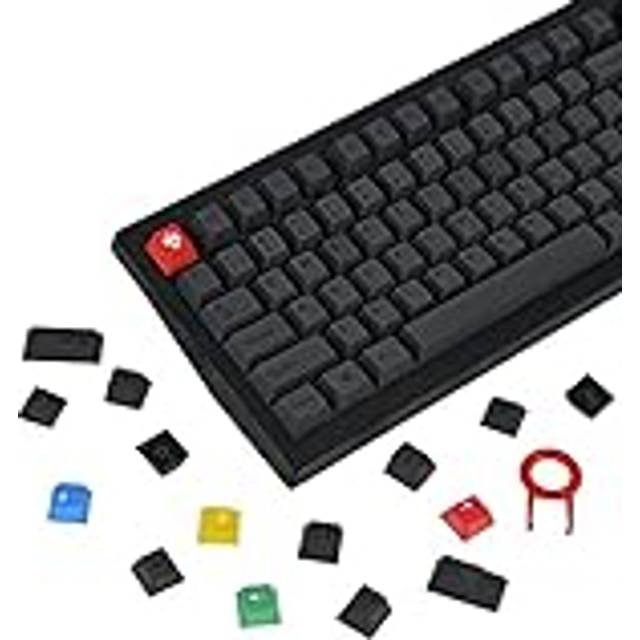 ALINZO 128 tangenter, keycaps, nattskugga, svart, PBT Cherry-profil, färgsublimering, lämplig för mekaniskt speltangentbord för Cherry MX-switchar, retro, personlig