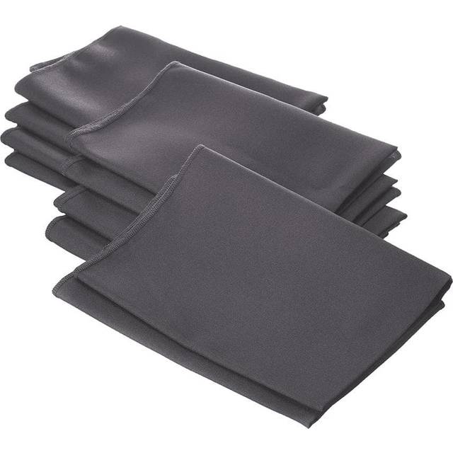 LA Linen Pack10 Polyester Poplin Napkin 18 by 18Inch  Charcoal