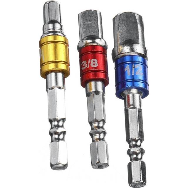 (B) 7Pcs Extension Bar Impact Socket Square Hex Shank Socket Adapter Drill Bit