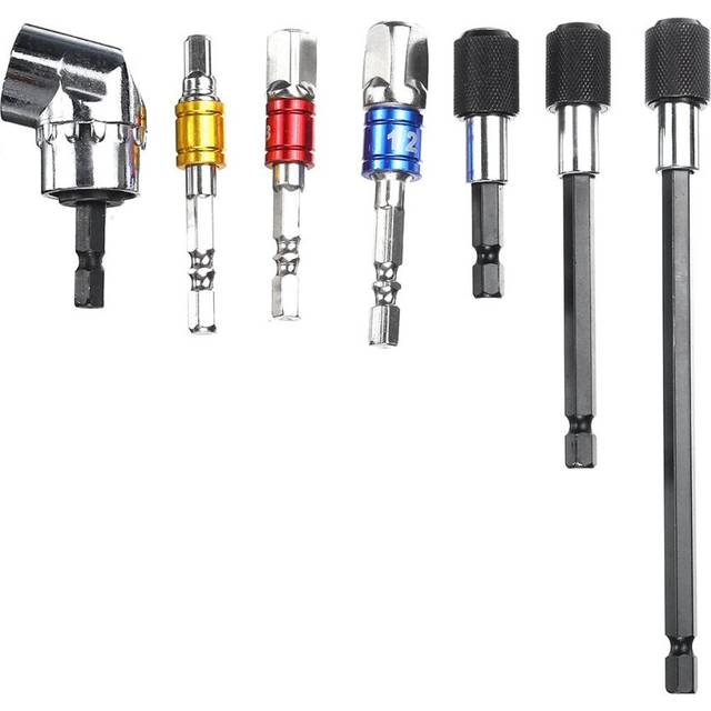 (D) 7Pcs Extension Bar Impact Socket Square Hex Shank Socket Adapter Drill Bit