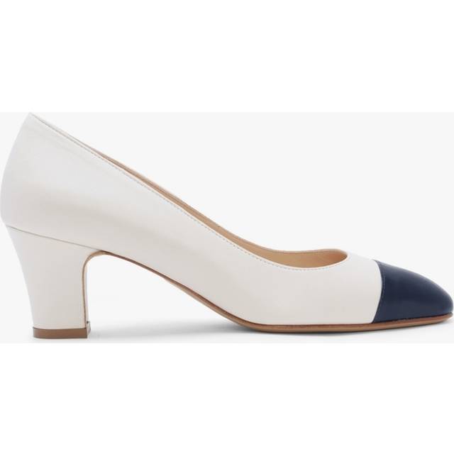 DANIEL Akuna Cream Leather Block Heel Court Shoes Size: 36, Colour: Camel Leather