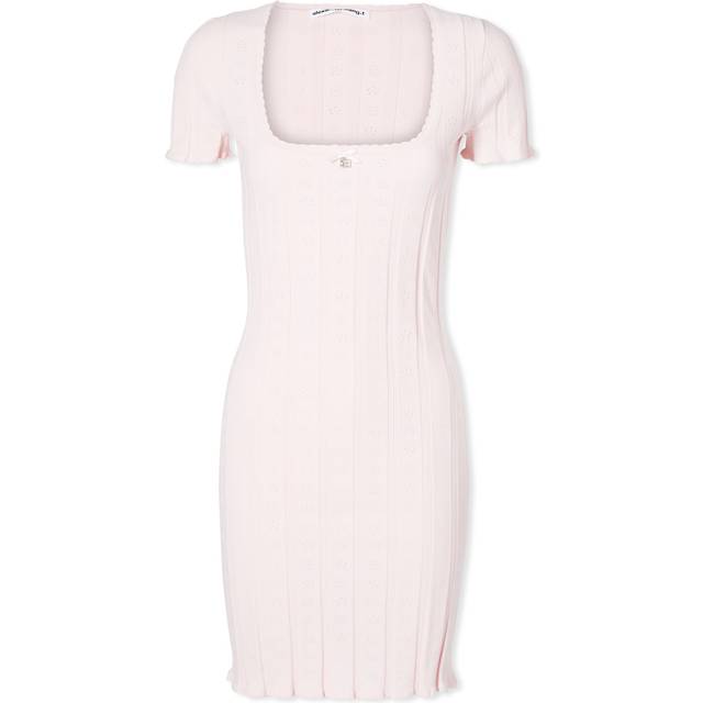 Alexander Wang Pointelle-Knit Mini Dress - M - Pink
