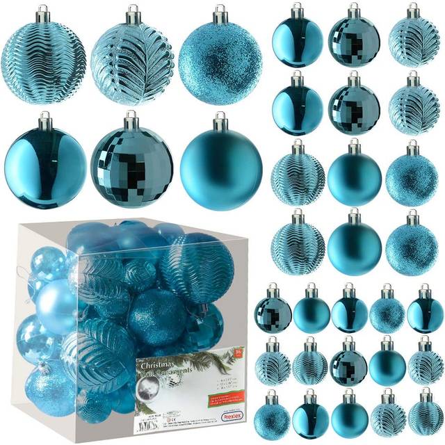 Prextex Acid Blue Christmas Ball Ornaments for Christmas Decorations -