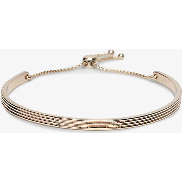 The White Company Womens Gold Ribbed Bangle Gold-plated Brass Friendship Bracelet - GOLD