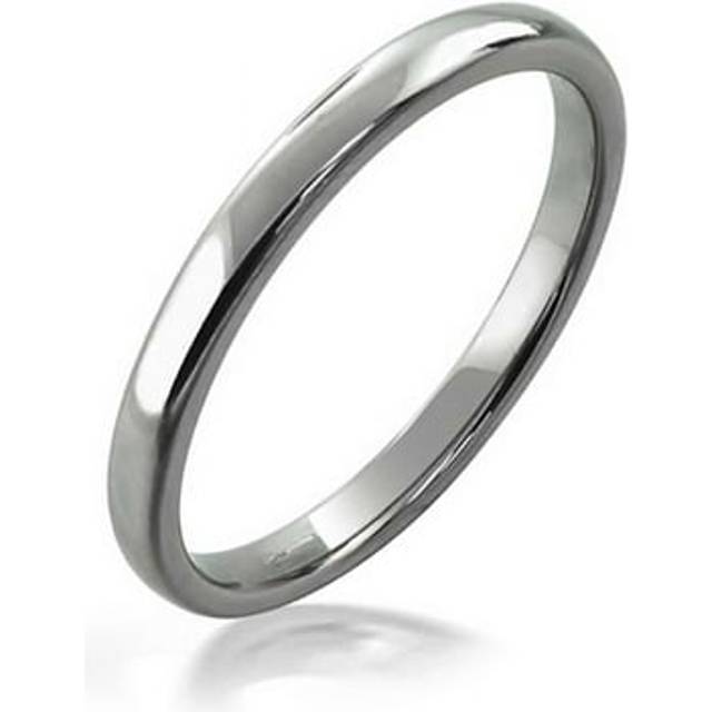 Bling Jewelry Thin Stackable Minimalist Simple Dome Couples Rose Gold Silver Black Plated Titanium 2MM Wedding Band Ring for Men Women