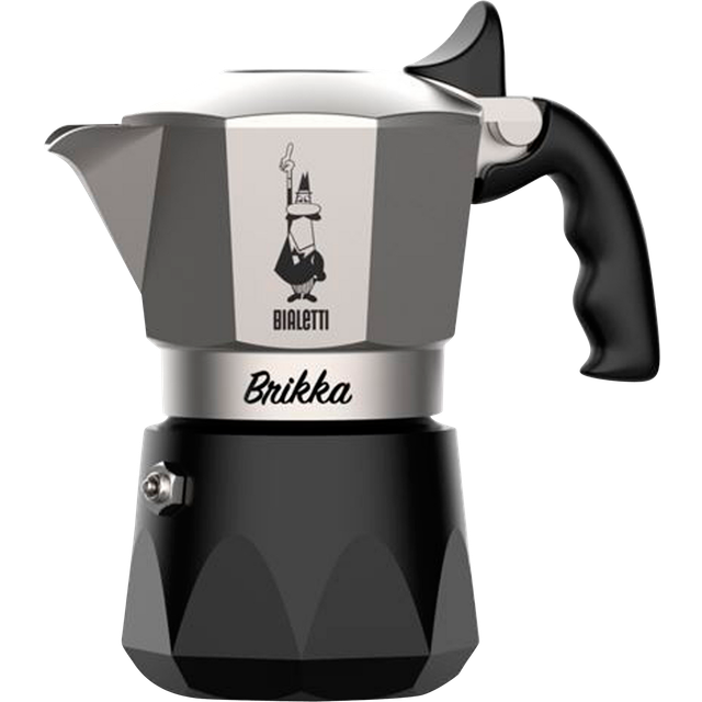 Bialetti Brikka Crema Aluminium Stovetop Coffee Maker 2 Cup Black