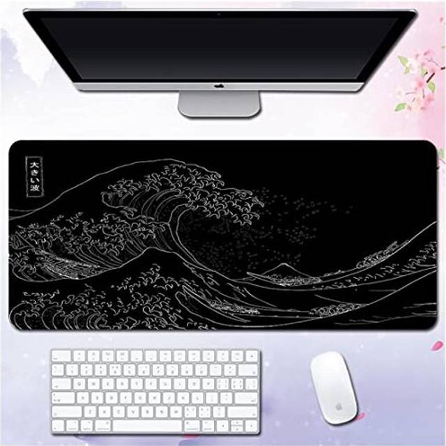 Gaming Mouse Mat Art Print Painting Hokusai The Great Wave Big Rectangle Non-Slip Rubber Mousepad Mouse Pad, 800 * 400 * 3mm, Style 13