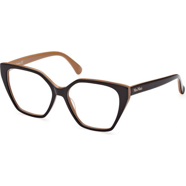 Max Mara MM5085 050 Women's Eyeglasses Black Size 55 (Frame Only) - Blue Light Block Available - Black Brown (55)