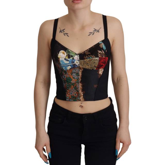 Elegant Floral Corset Top Blouse - IT36 | XS - Multicolor