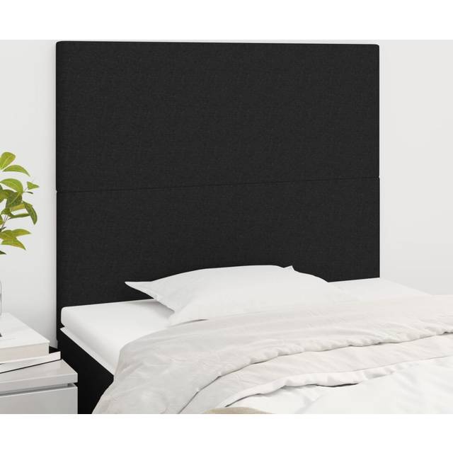 vidaXL Sänggavel 2 st svart 80x5x78/88 cm tyg