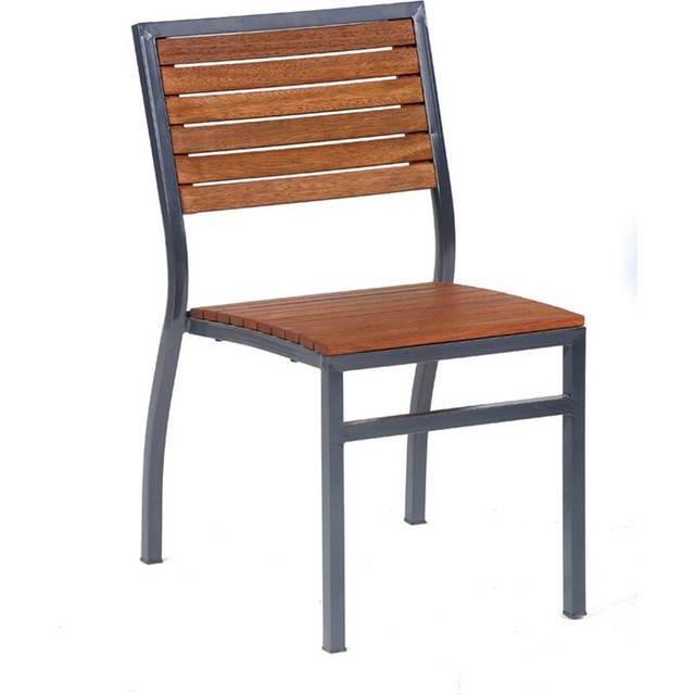 Jeremie Stacking Garden Chair - Gun Grey (86cm H X 50cm W X 60cm D)