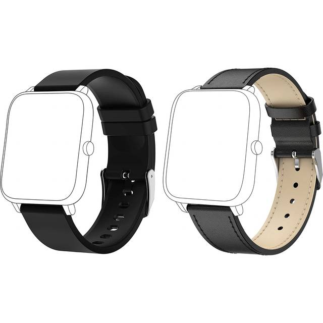 KALINcO 2-Pack Smart Watch Bands 20mm Adjustable Replacement Bands Str