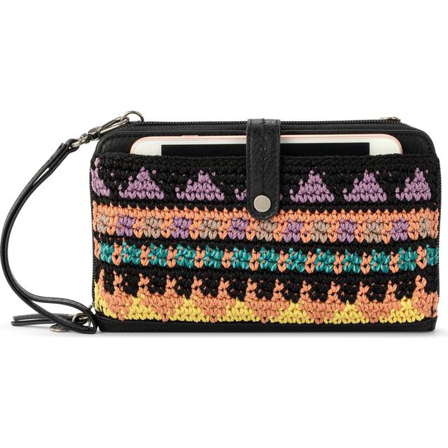 The Sak Iris Smartphone Crossbody Purse - Women's Cellphone Bag & Wallet For Everyday - Convertible Wristlet With Zipper in Rio Stripe/Crochet