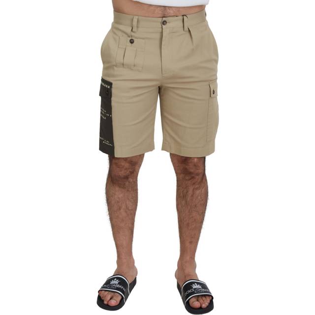 Dolce & Gabbana Beige Cotton Cargo Bermuda Shorts - IT44 | XS