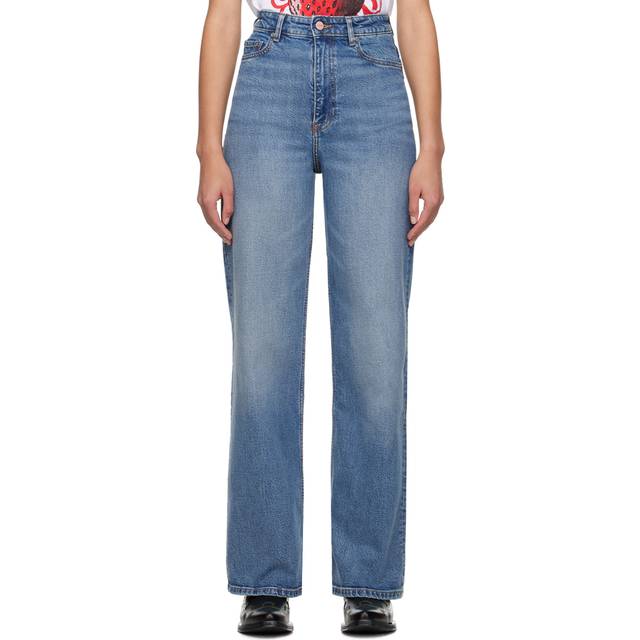 GANNI Blue Andi Jeans - 567 Mid Blue Vintage - WAIST US 25x32