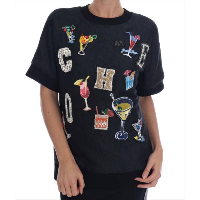 Enchanted Crystal Embellished Black Sweater - IT38 | S