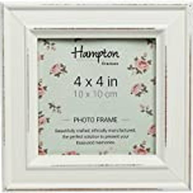 Hampton Frames PALOMA 4x4 (10x10cm) White Square Picture Photo Frame Glass PAL301944W