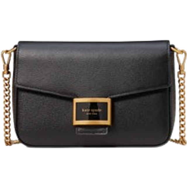 Kate Spade New York Katy Flap Chain Leather Cross-Body Bag - Black