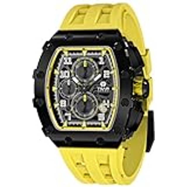 TSAR BOMBA Men&#39;s Watch Tonneau Design 50M Waterproof Chronograph Luxury Watches for Men with 316 Stainless Steel Case Square Sport Military Work - Silver