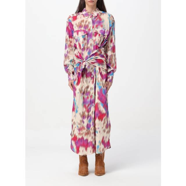 Isabel Marant Etoile Multicolor Nesly Maxi Dress - BERY BEIGE/RASPBERRY - FR 38