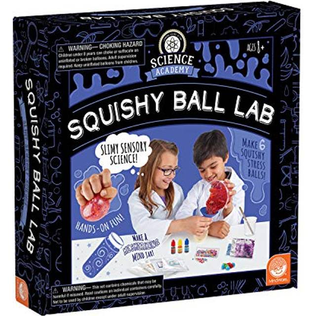 MindWare Science Academy Squishy Ball lab - Kids & Teens Make 3 Squishy Ball Stress Toys with Our 35pc Set - Wild & Weird Experiments for Boys & Girls