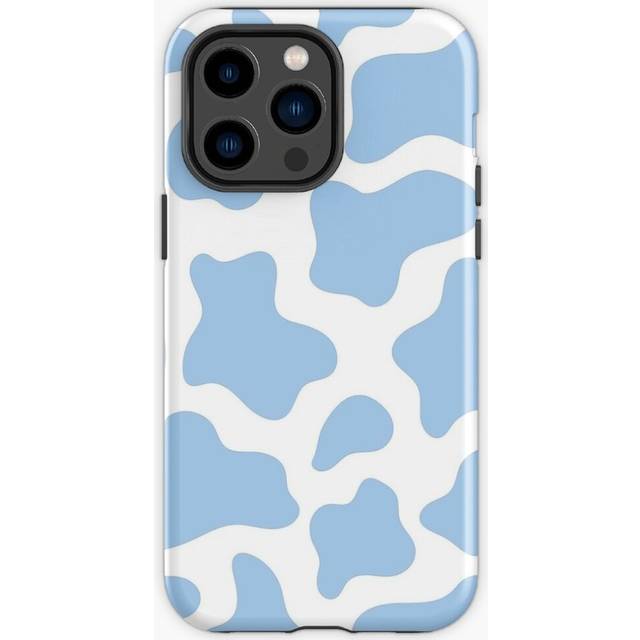 Phone Case Light Blue Cow Print for iPhone Samsung 14 13 12 11 Plus Pro Max Galaxy S23 S22 Ultra Note 20 10