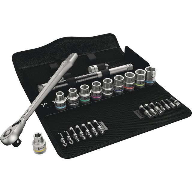 Wera 8100 SC 8 Zyklop Switch Slim 1/2" Ratchet, Metric Socket & Bit 28 Piece Set