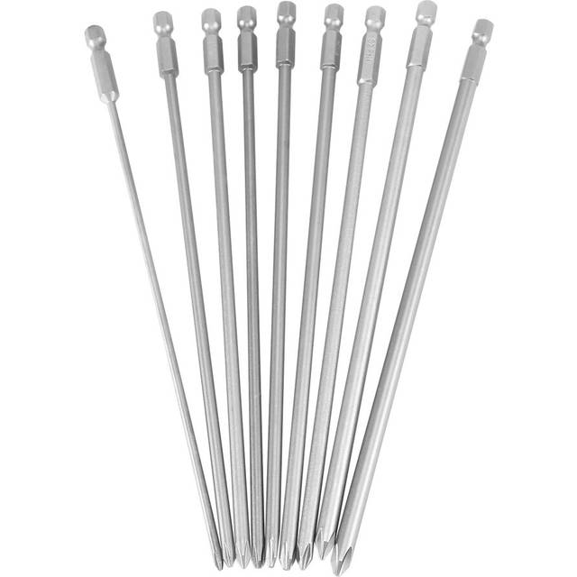 9Pcs 1/4 Inch 200Mm Ph1 Ph2 Magnetic Long Hex Head Screwdriver Bits S2 Electric Drill Power Driver Tools