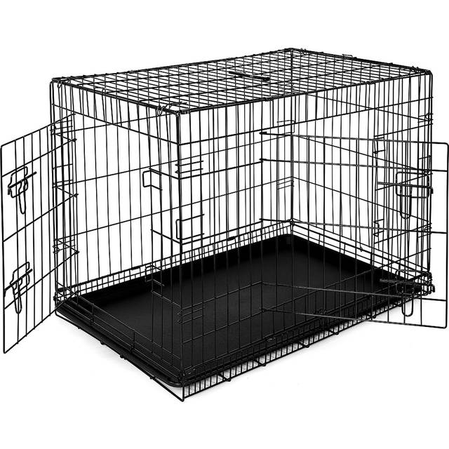Dibea DC00493ÂTransport Cage for Dogs, Small Animals Heavy Duty Box Made of Strong Wire Folding/Foldable, 2ÂDoor, Tray, Extra Large 92 x 58 x64 c