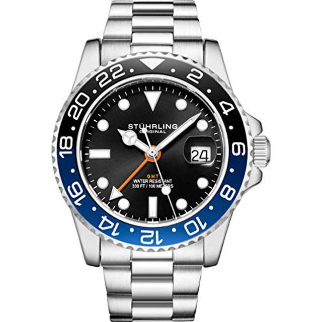 Stuhrling Original Men's Watch Stainless Steel Triple Row Bracelet Dua