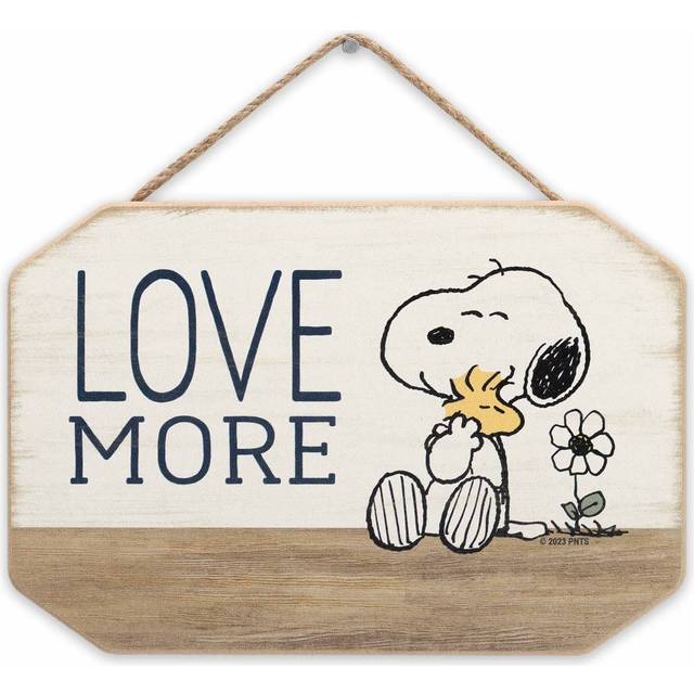 Open Road Brands Peanuts Snoopy Love More Hanging Wood Wall Decor - Cu
